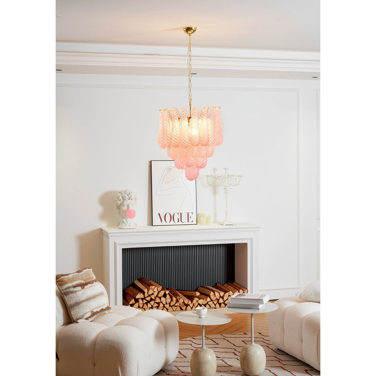 Blush candelabru