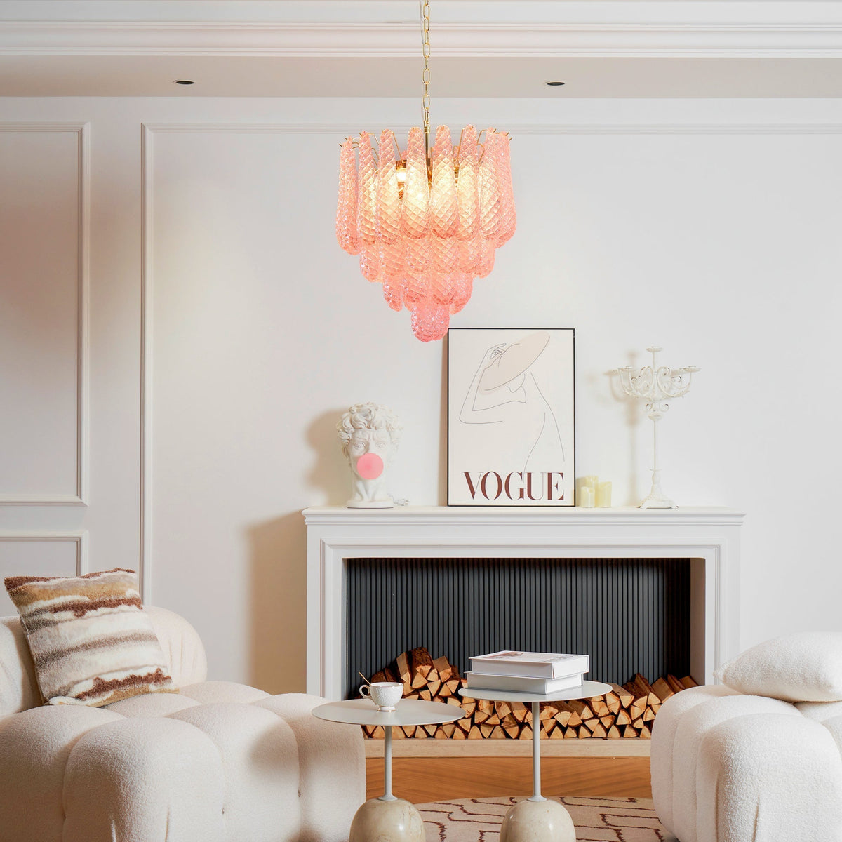 Blush candelabru