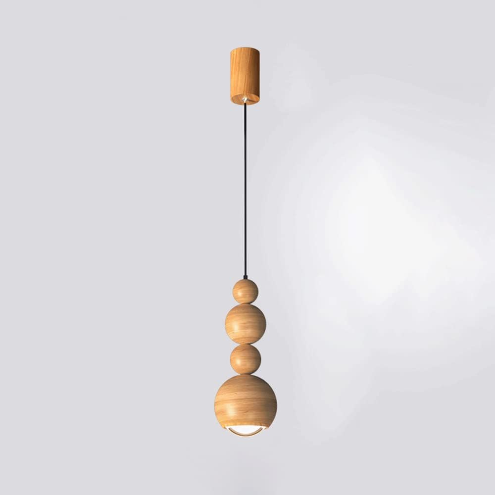Muto Vintage LED lampă suspendată Glob alb lemn metal dormitor
