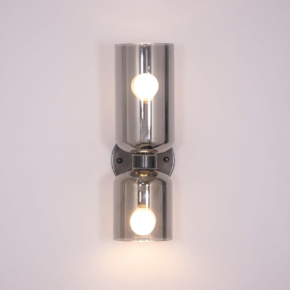 Arisha aplică de perete simplă cu două surse de lumină, alb/Albastru/Gri/Crom, dormitor