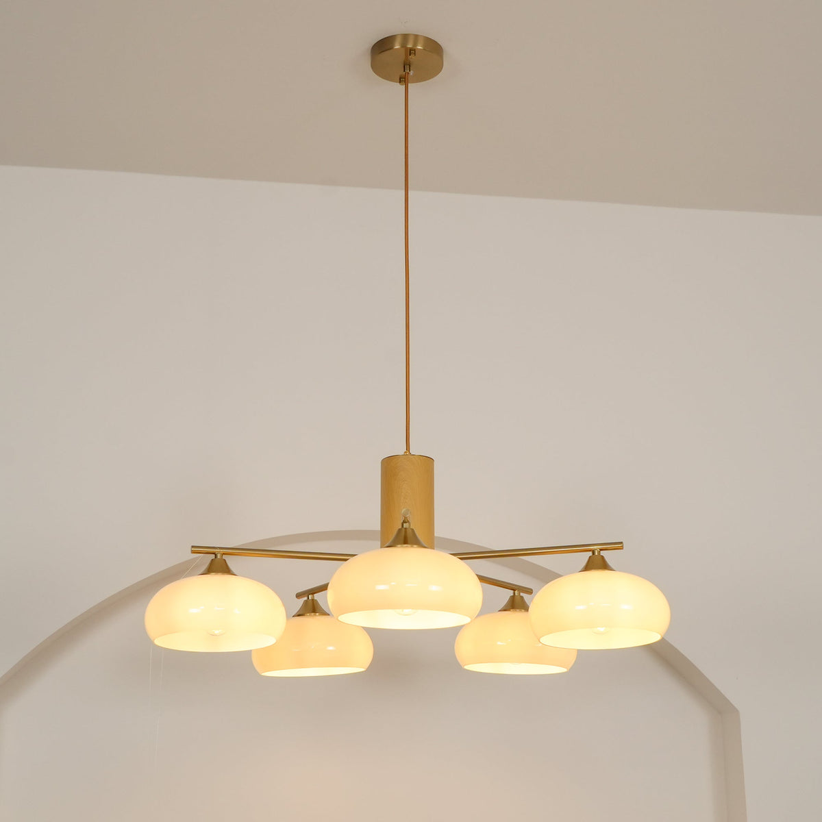 Velisian candelabru  din sticlă natural portocaliu-curmală