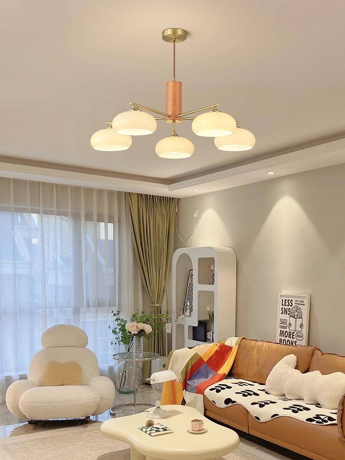 Velisian candelabru  din sticlă natural portocaliu-curmală