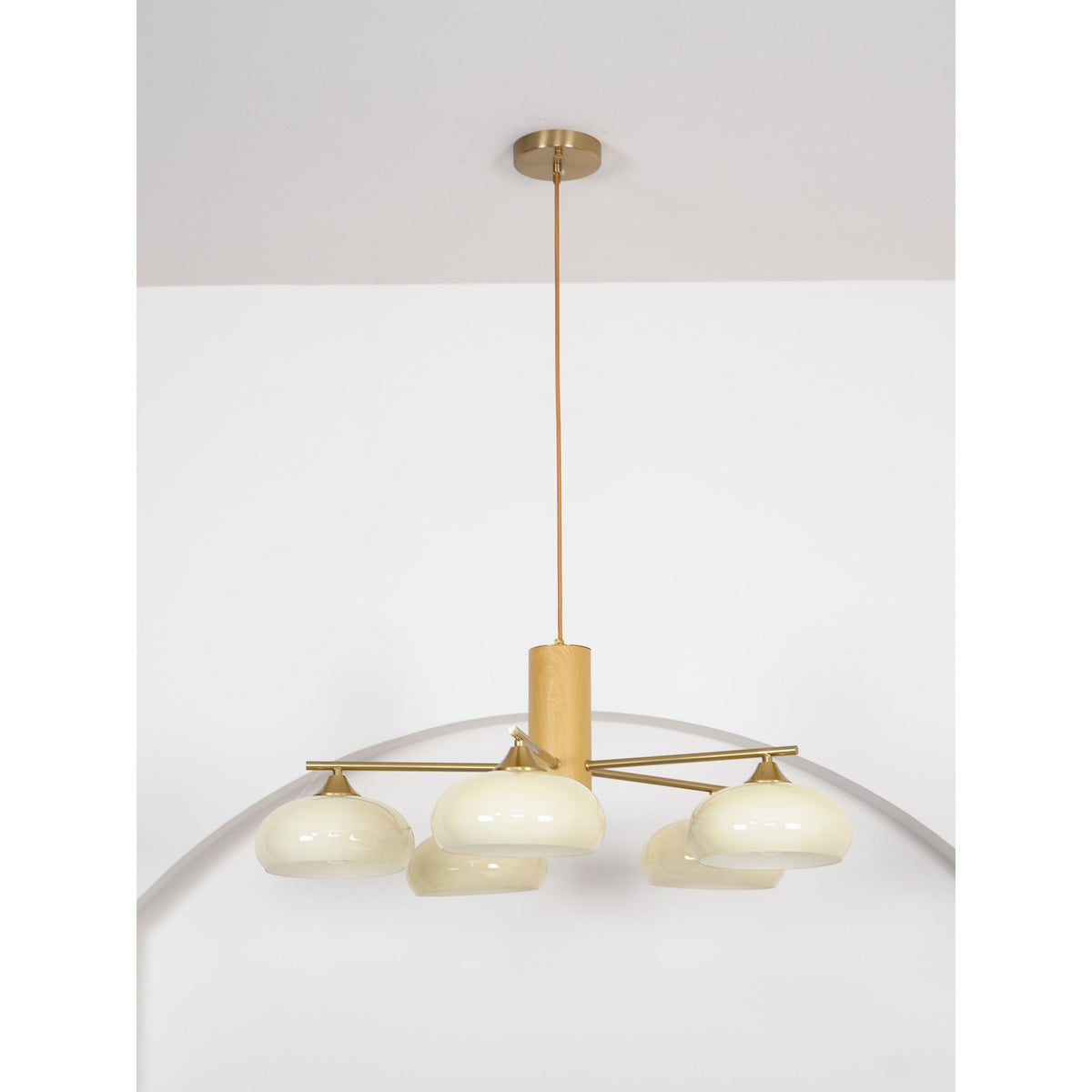 Velisian candelabru  din sticlă natural portocaliu-curmală