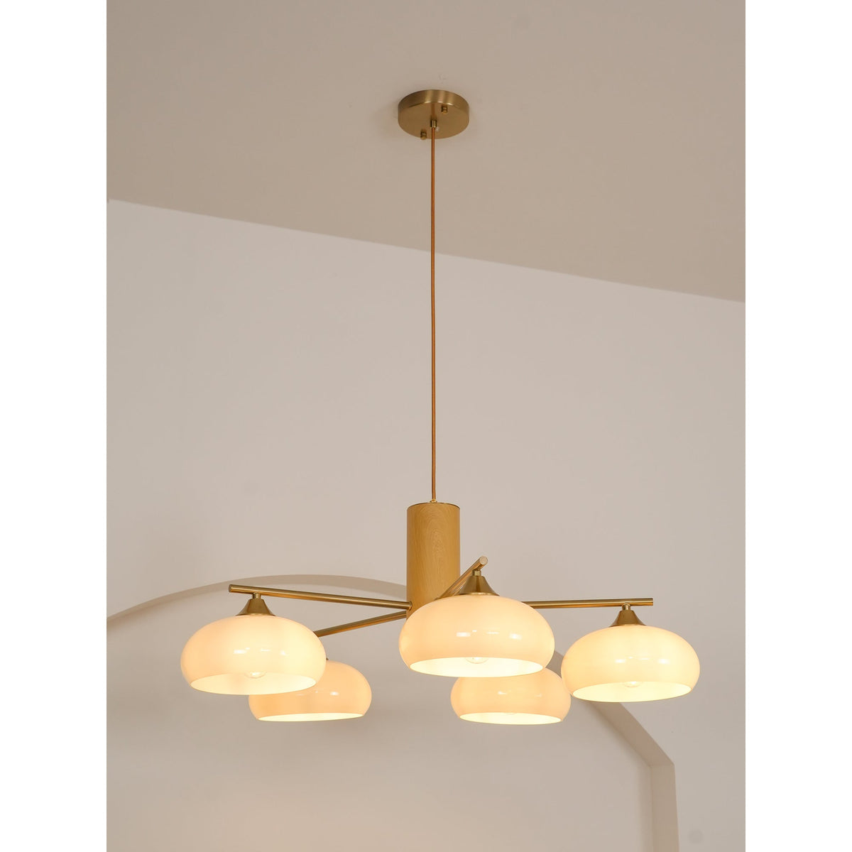 Velisian candelabru  din sticlă natural portocaliu-curmală