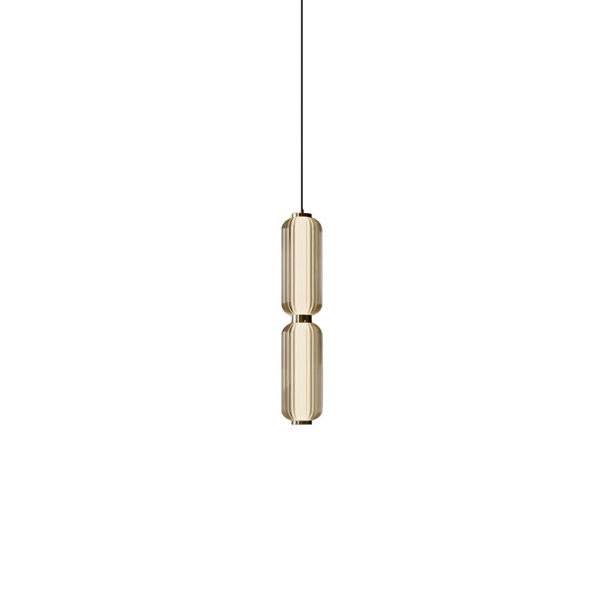 Cylindra lampă suspendată modernă din sticlă