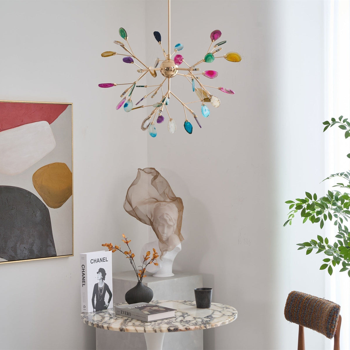 Agate candelabru  Colorful Branching