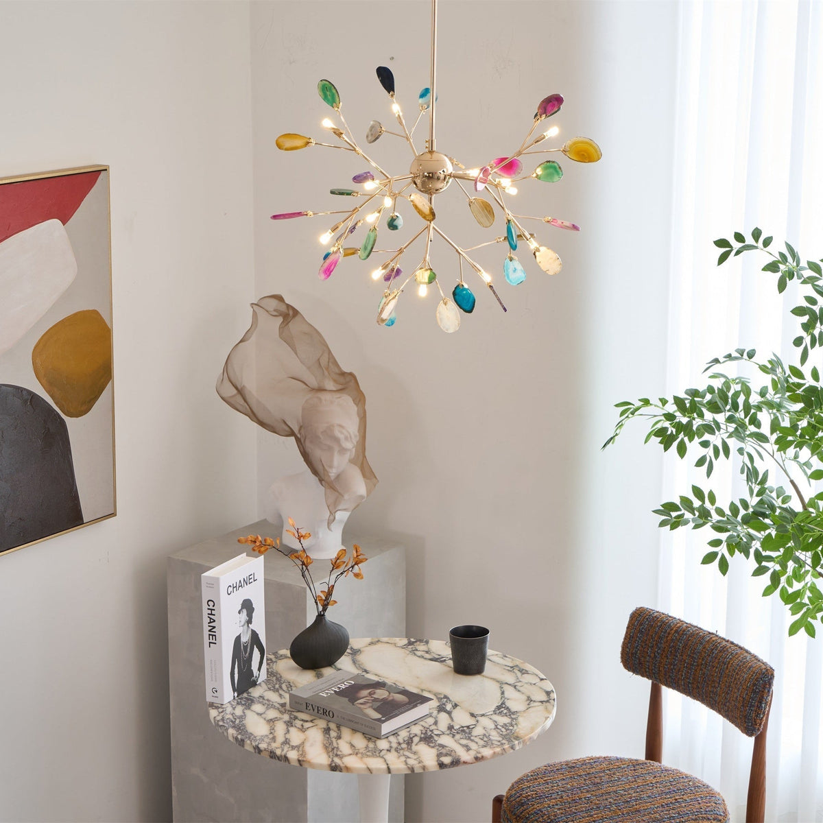 Agate candelabru  Colorful Branching