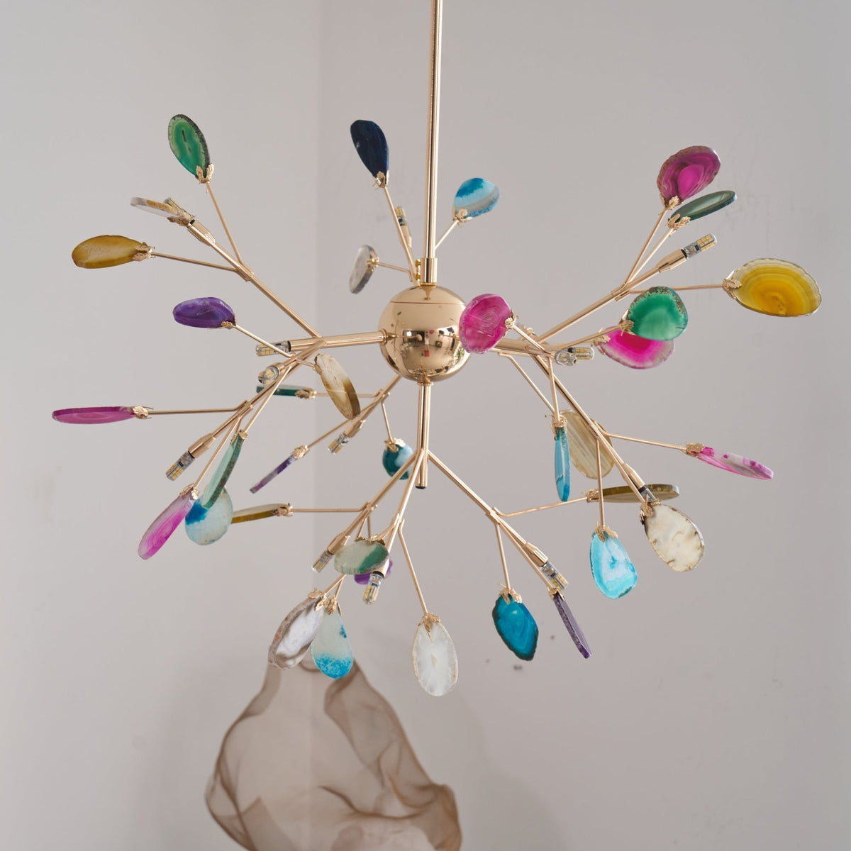 Agate candelabru  Colorful Branching