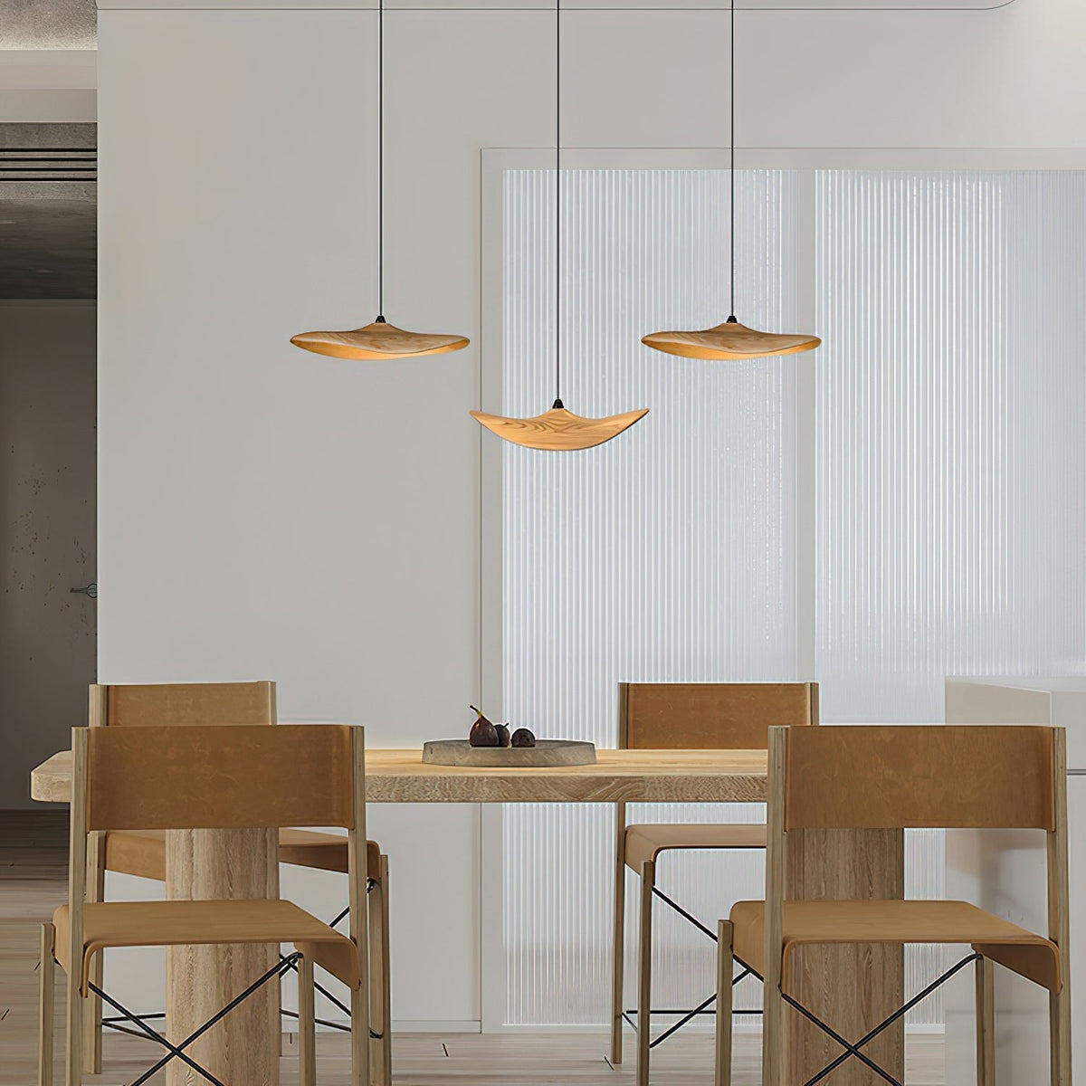Abbott candelabru  modern minimalist cu frunze goale din lemn