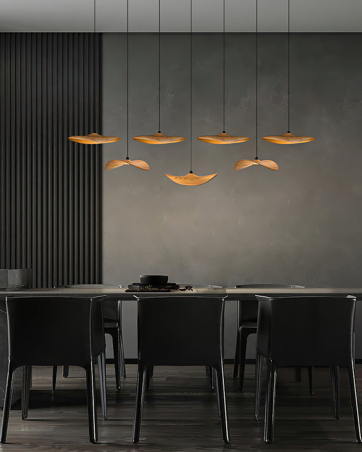 Abbott candelabru  modern minimalist cu frunze goale din lemn
