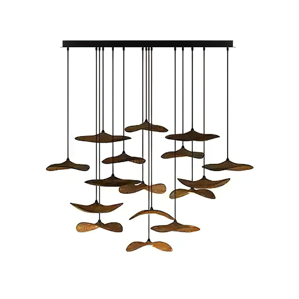 Abbott candelabru  modern minimalist cu frunze goale din lemn