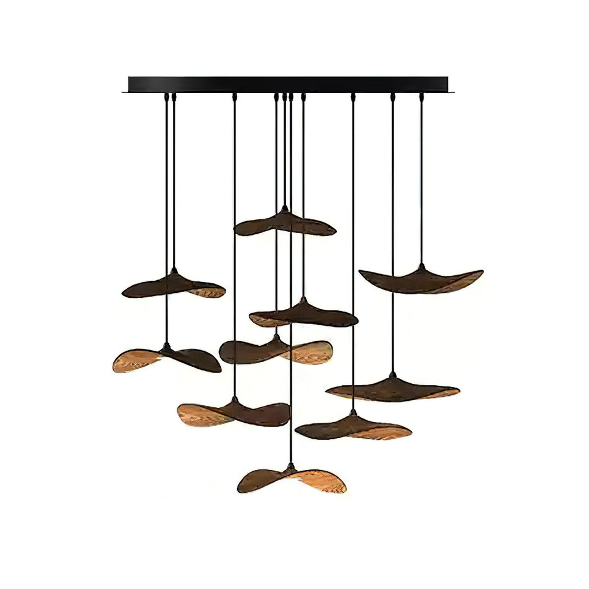 Abbott candelabru  modern minimalist cu frunze goale din lemn