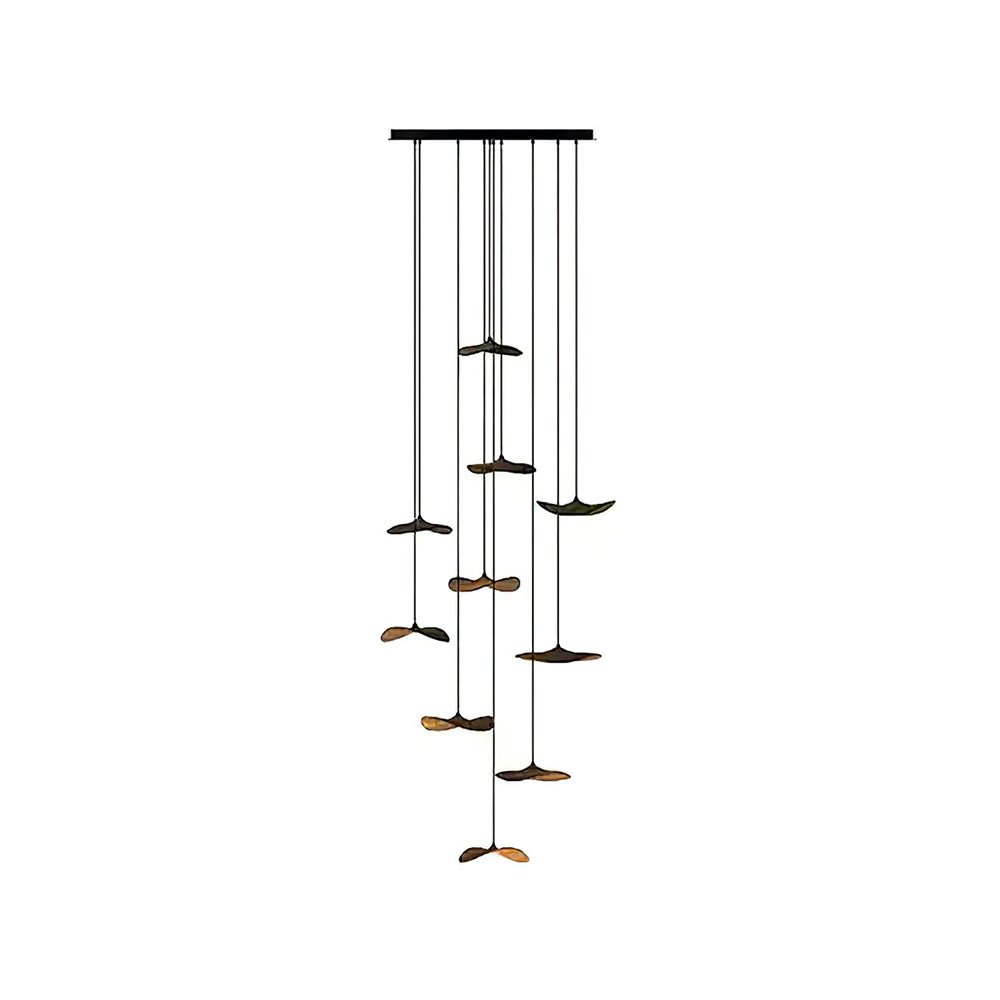 Abbott candelabru  modern minimalist cu frunze goale din lemn