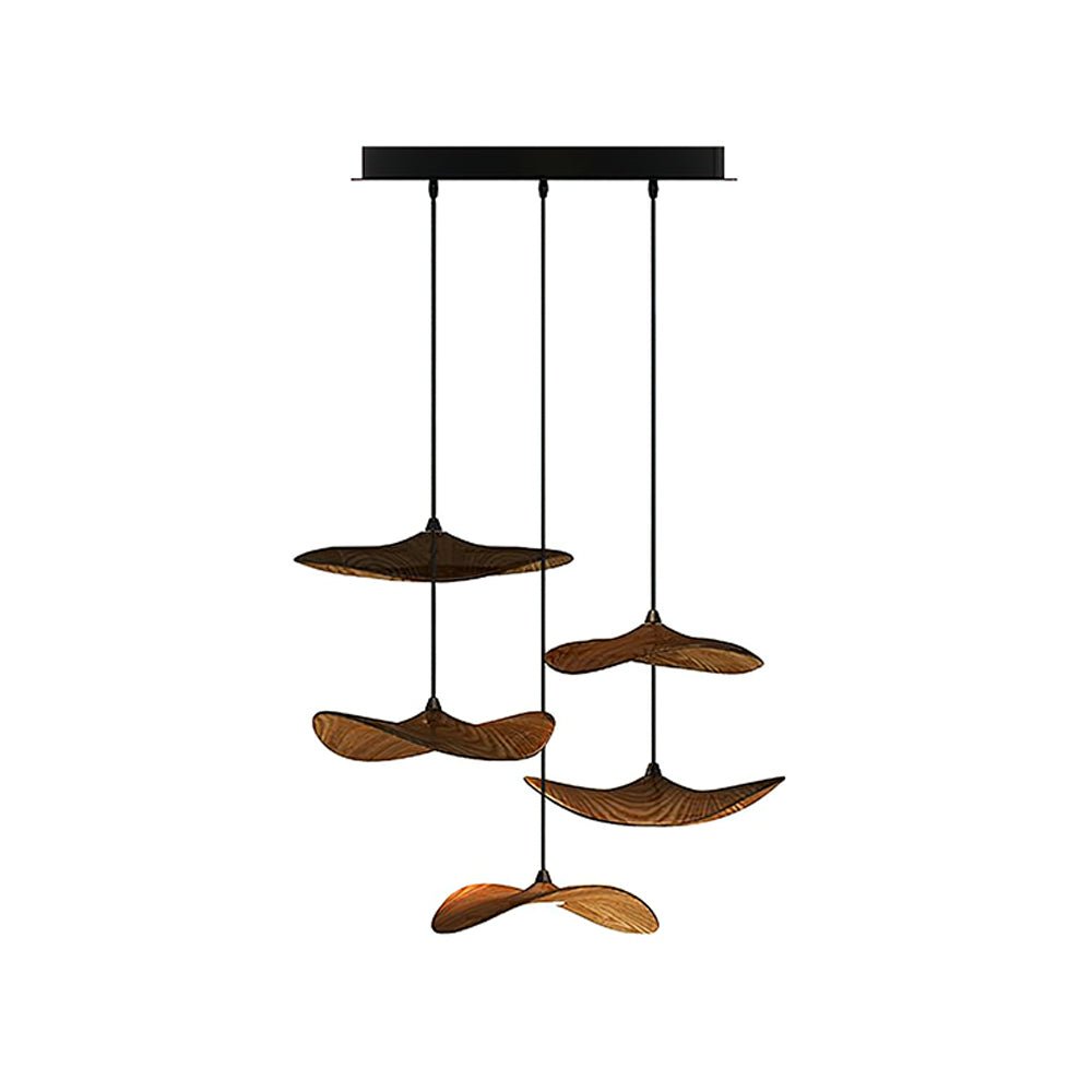 Abbott candelabru  modern minimalist cu frunze goale din lemn