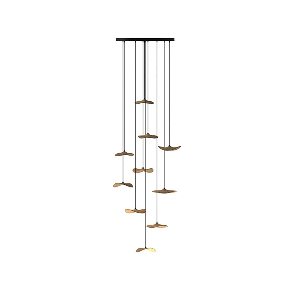 Abbott candelabru  modern minimalist cu frunze goale din lemn