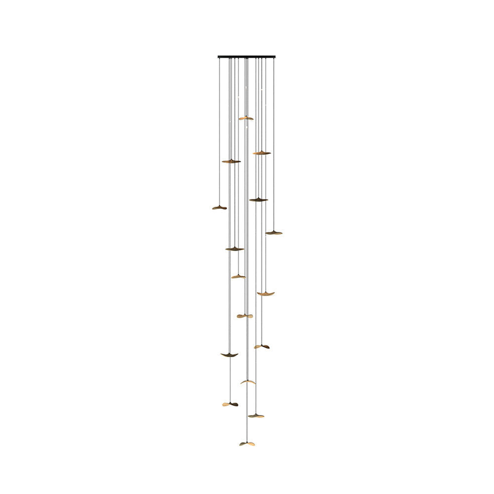 Abbott candelabru  modern minimalist cu frunze goale din lemn