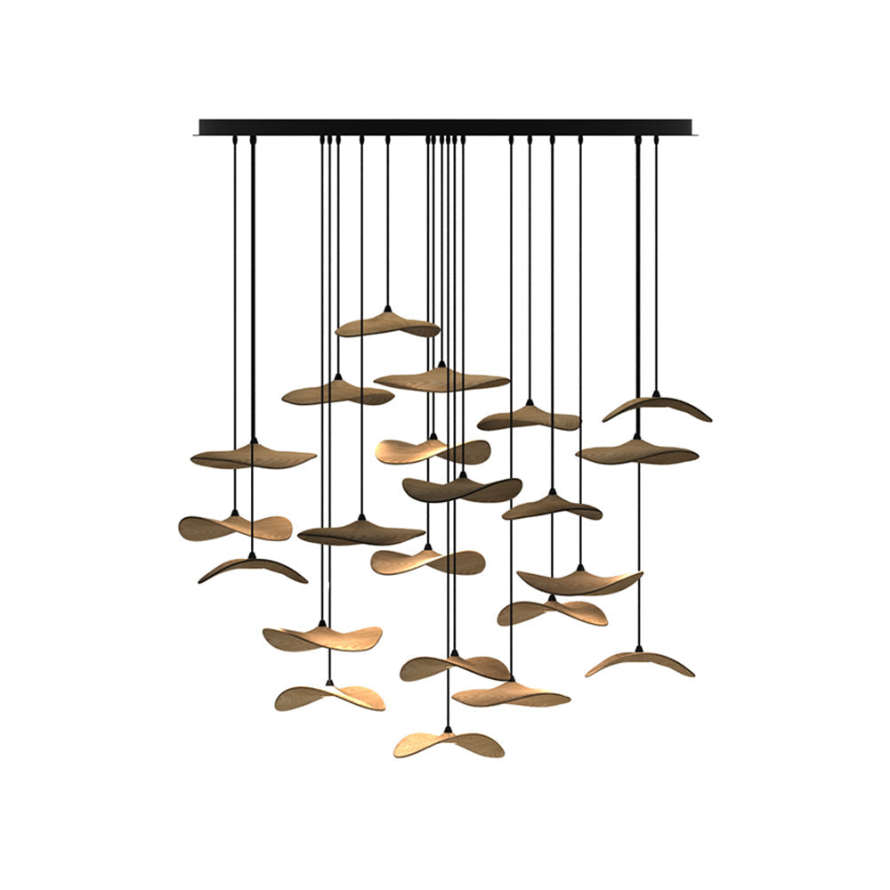 Abbott candelabru  modern minimalist cu frunze goale din lemn
