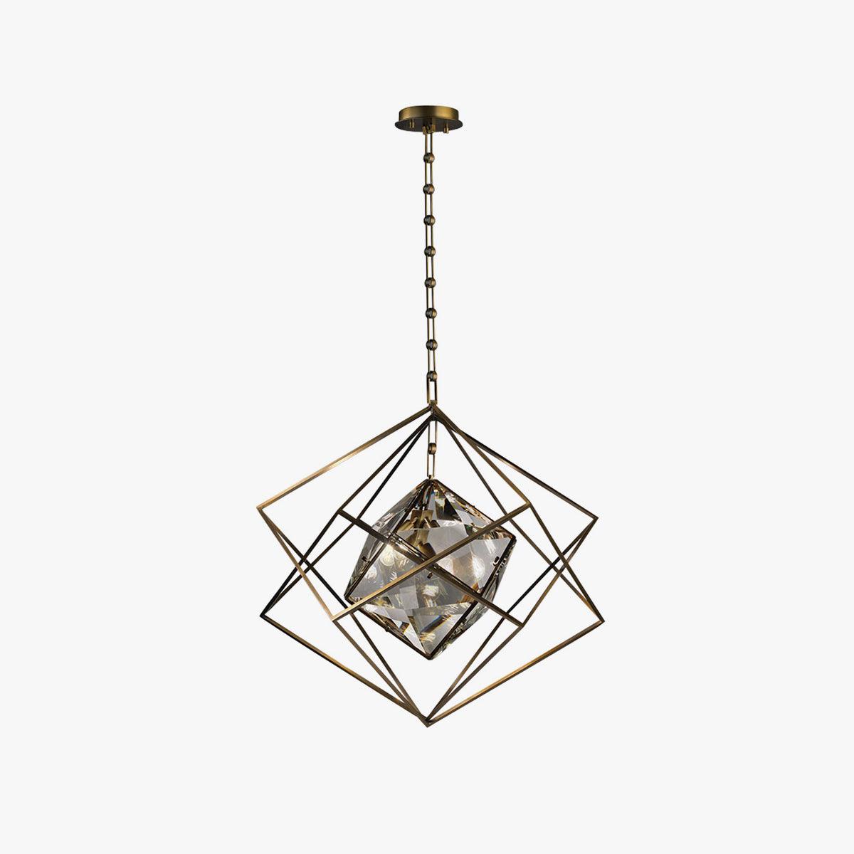 Zovin lampă suspendată Glam din alamă și cristal