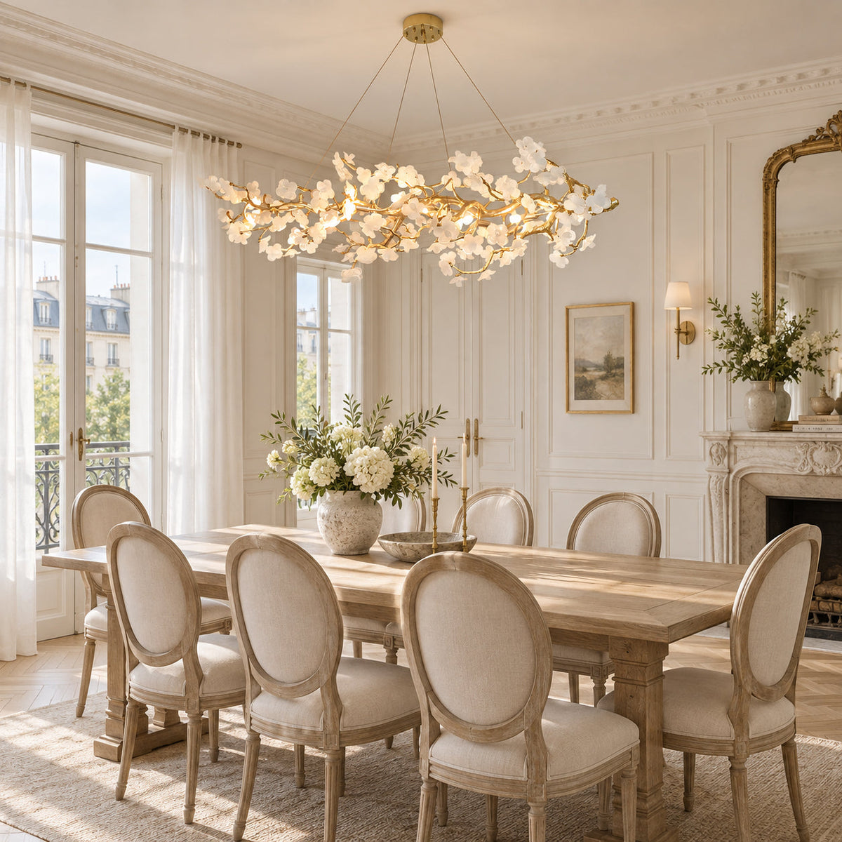 Farringstone candelabru liniar sculptural floare