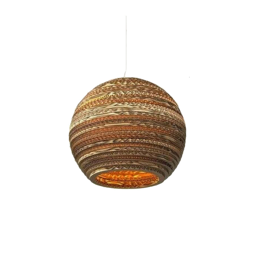 Muto Pastoral Silkworm Rustic hârtie lampă suspendată