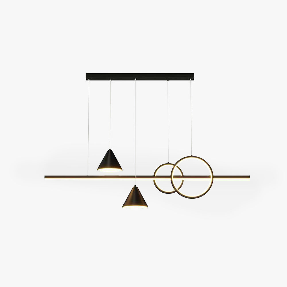 Arisha lampă suspendată contemporană cu stil geometric liniar din metal, alb/negru