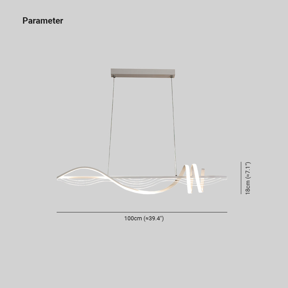 Arisha lampă suspendată contemporan Style liniară din metal, alb/negru