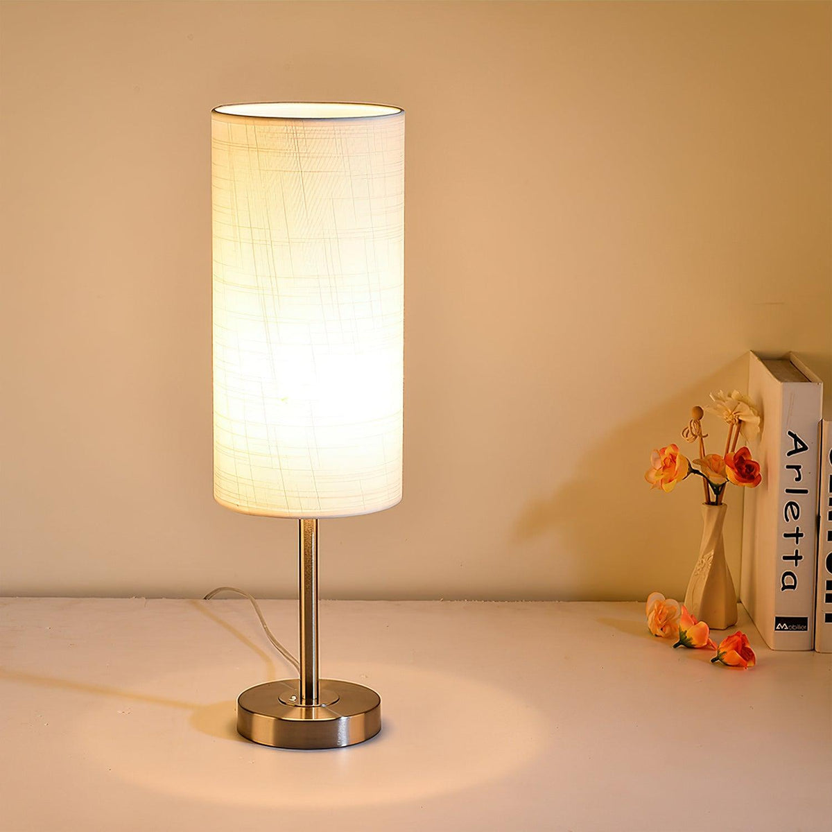 Brirel lampă de masă minimalistă cu abajur textil