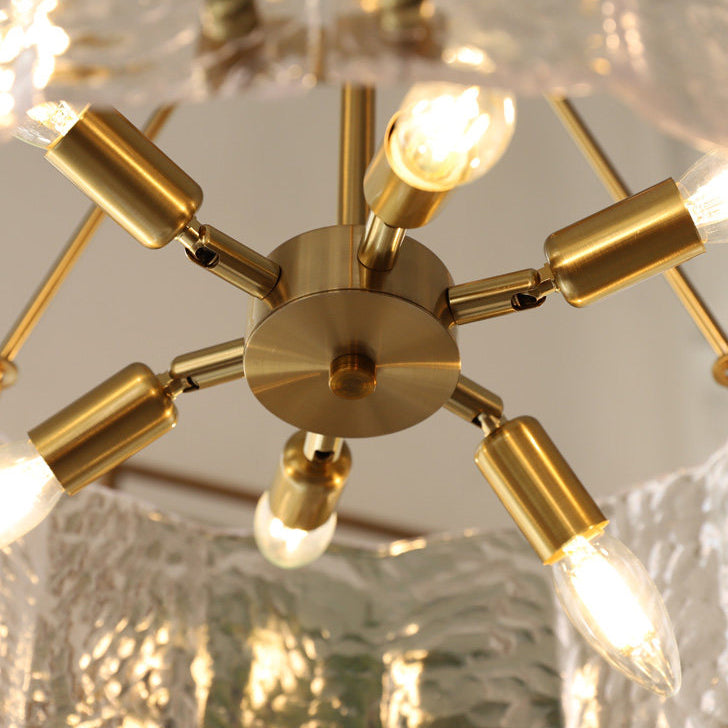 Virelix candelabru din sticlă, în formă de tambur