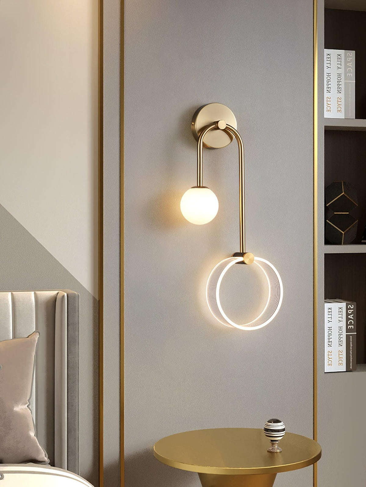 Warren aplică de perete din alamă, modernă, minimalistă, LED
