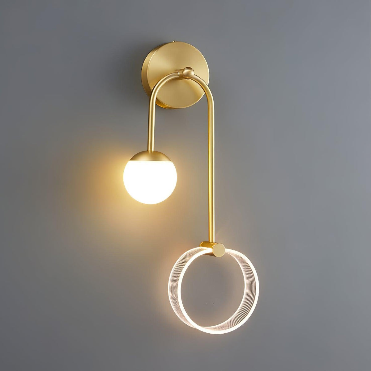 Warren aplică de perete din alamă, modernă, minimalistă, LED
