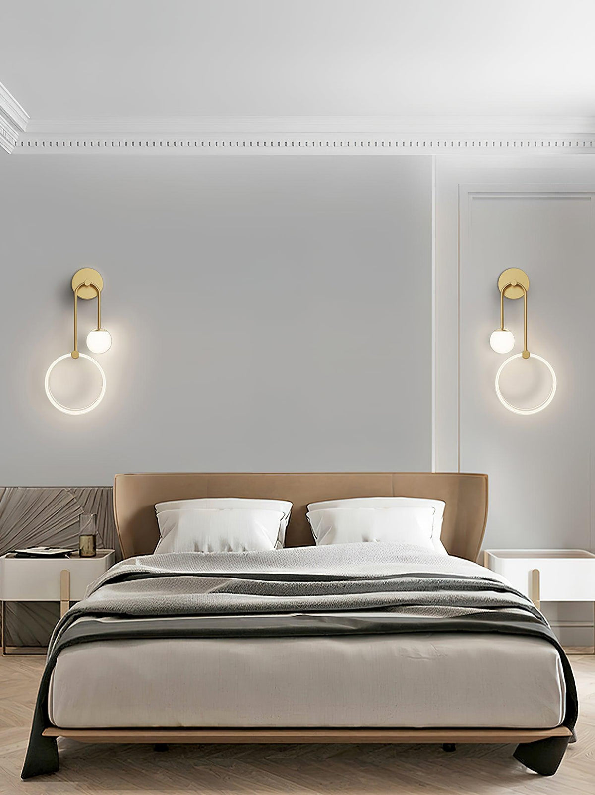Warren aplică de perete din alamă, modernă, minimalistă, LED