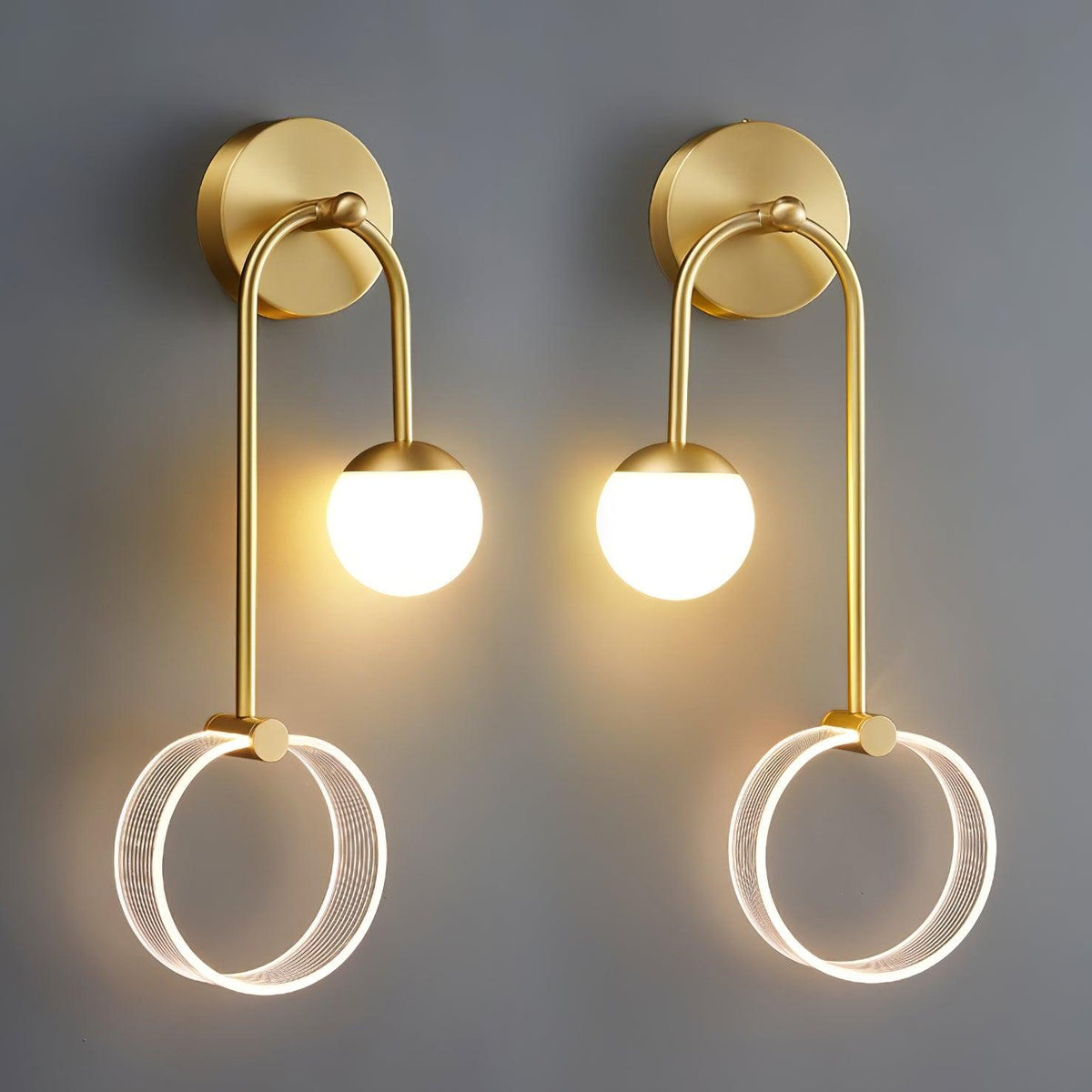 Warren aplică de perete din alamă, modernă, minimalistă, LED