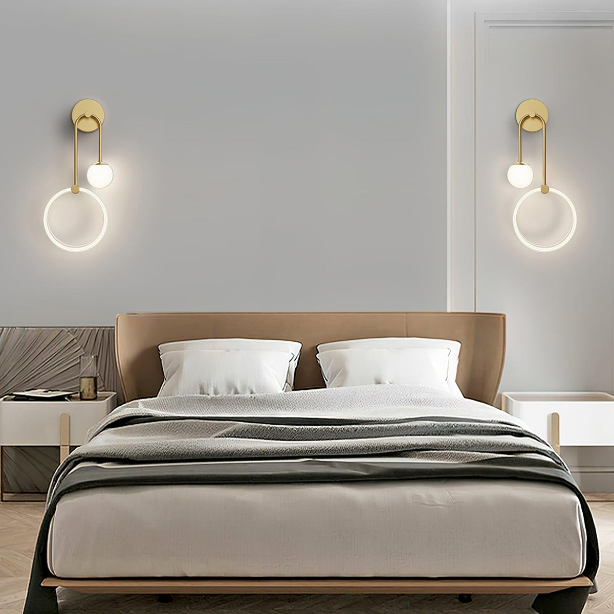 Warren aplică de perete din alamă, modernă, minimalistă, LED