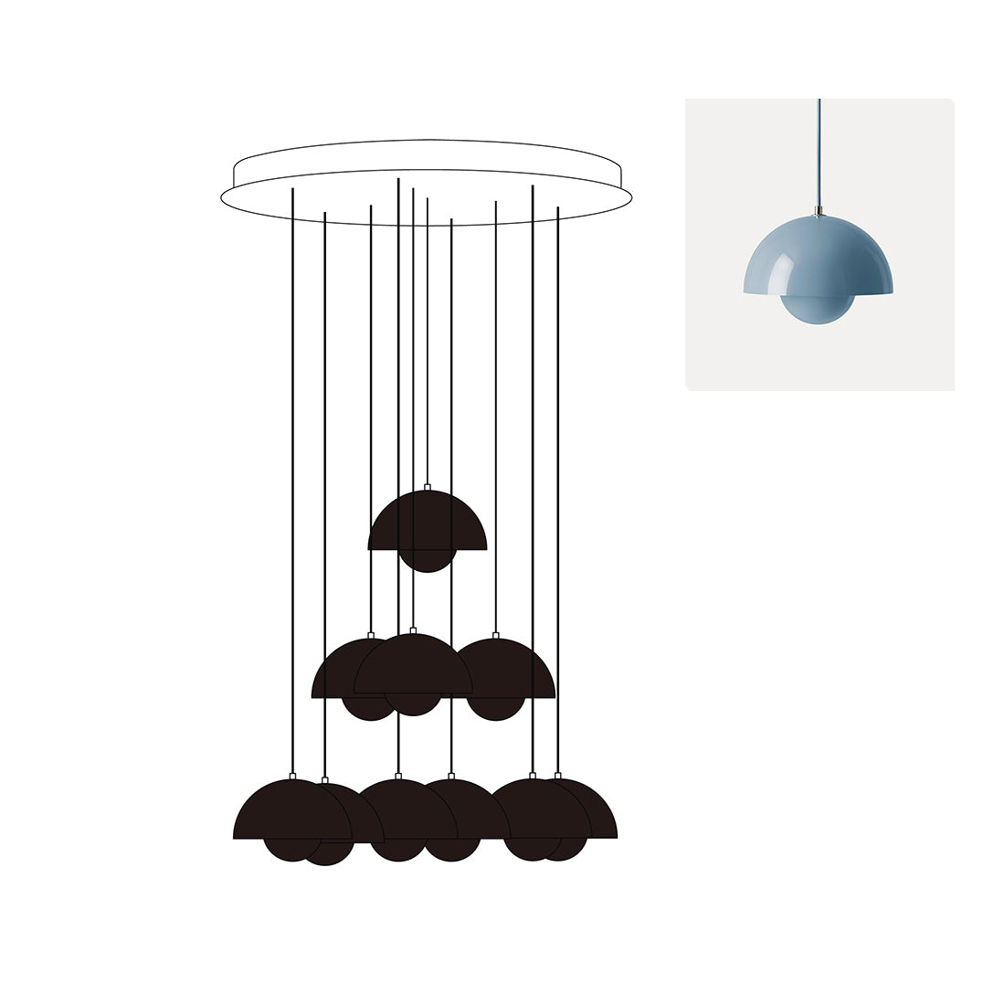 Indigle candelabru