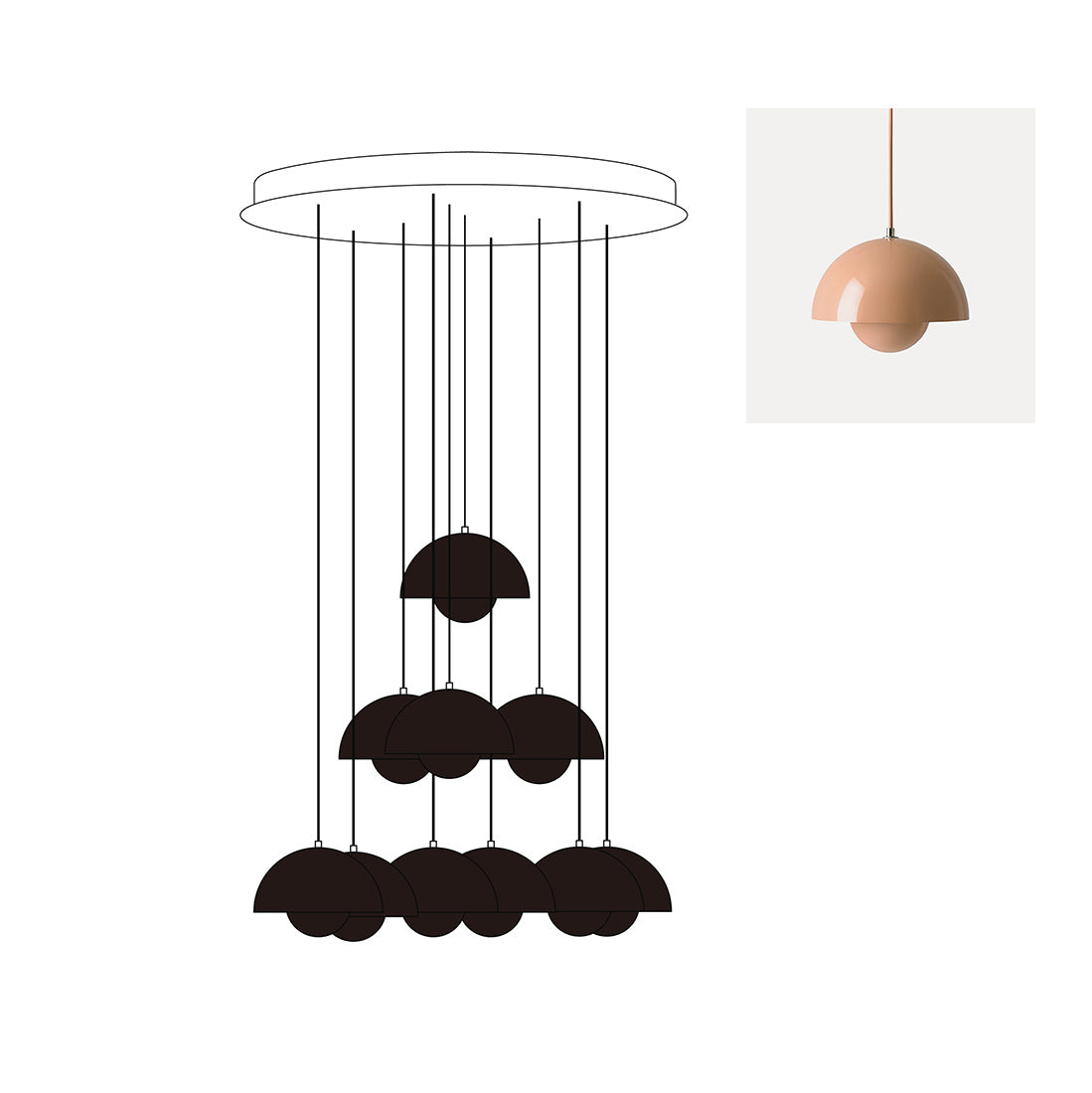 Indigle candelabru