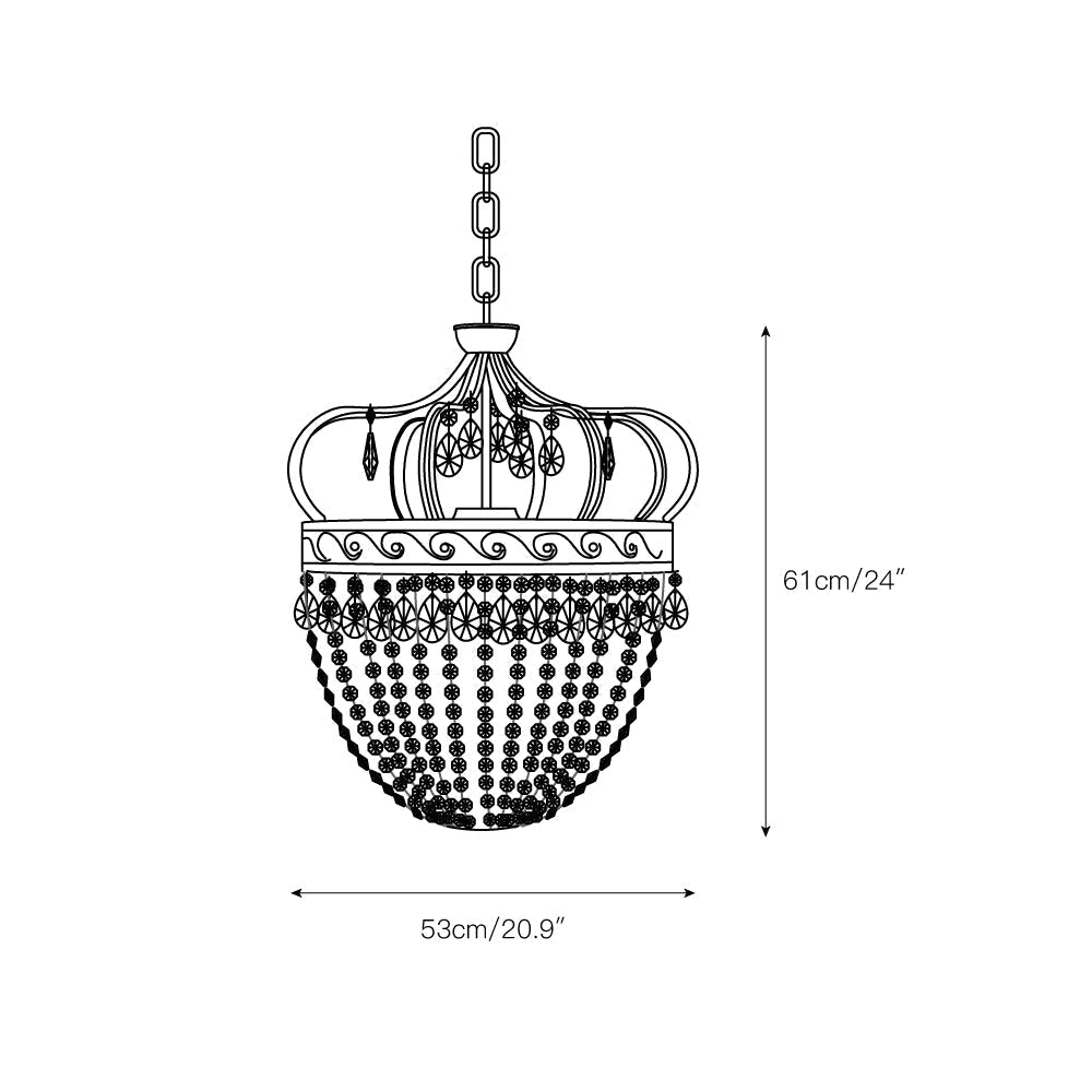 Abella candelabru cu Abajur din cristal în Formă de Lacrimă