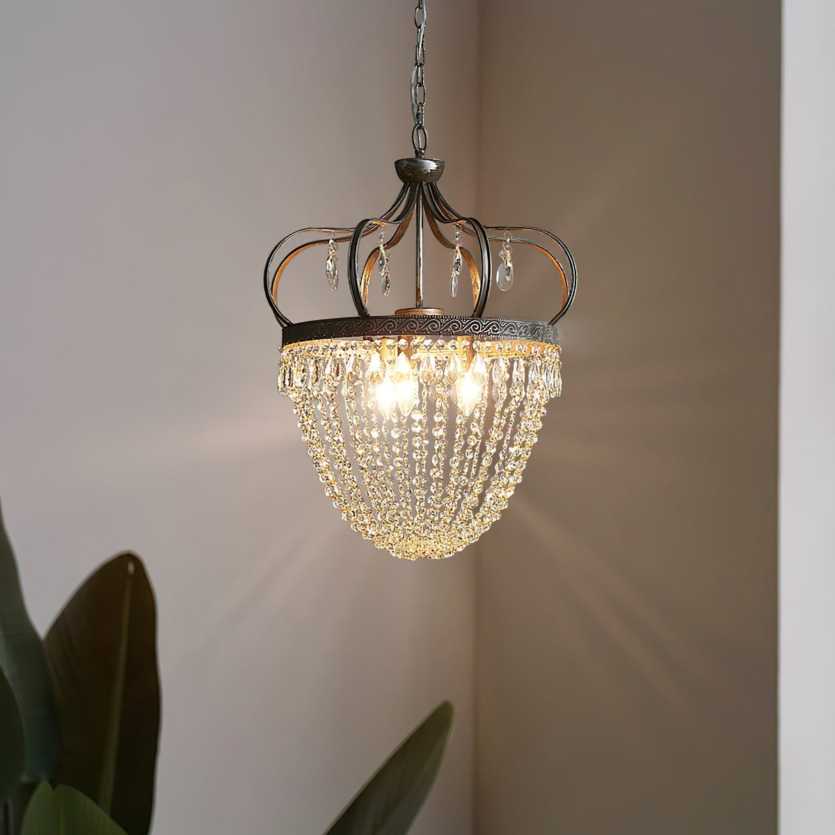 Abella candelabru cu Abajur din cristal în Formă de Lacrimă