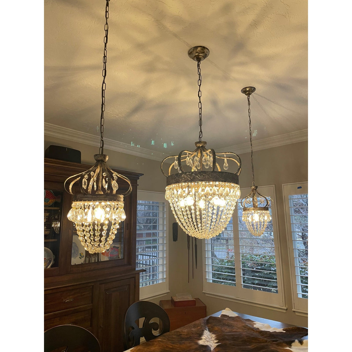 Abella candelabru cu Abajur din cristal în Formă de Lacrimă