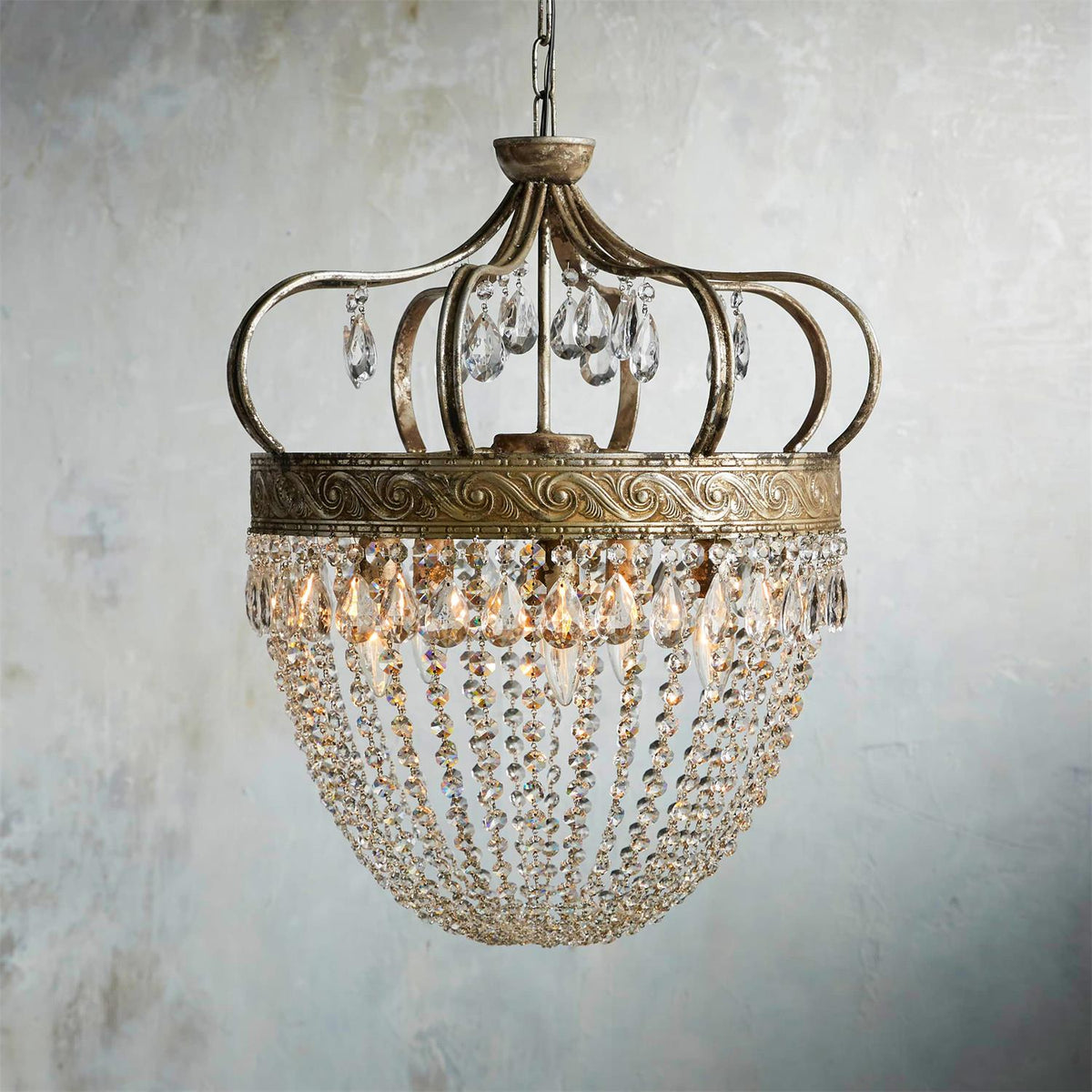 Abella candelabru cu Abajur din cristal în Formă de Lacrimă