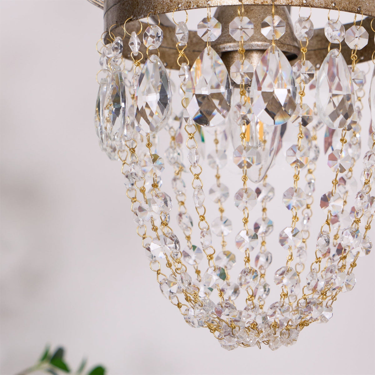 Abella candelabru cu Abajur din cristal în Formă de Lacrimă
