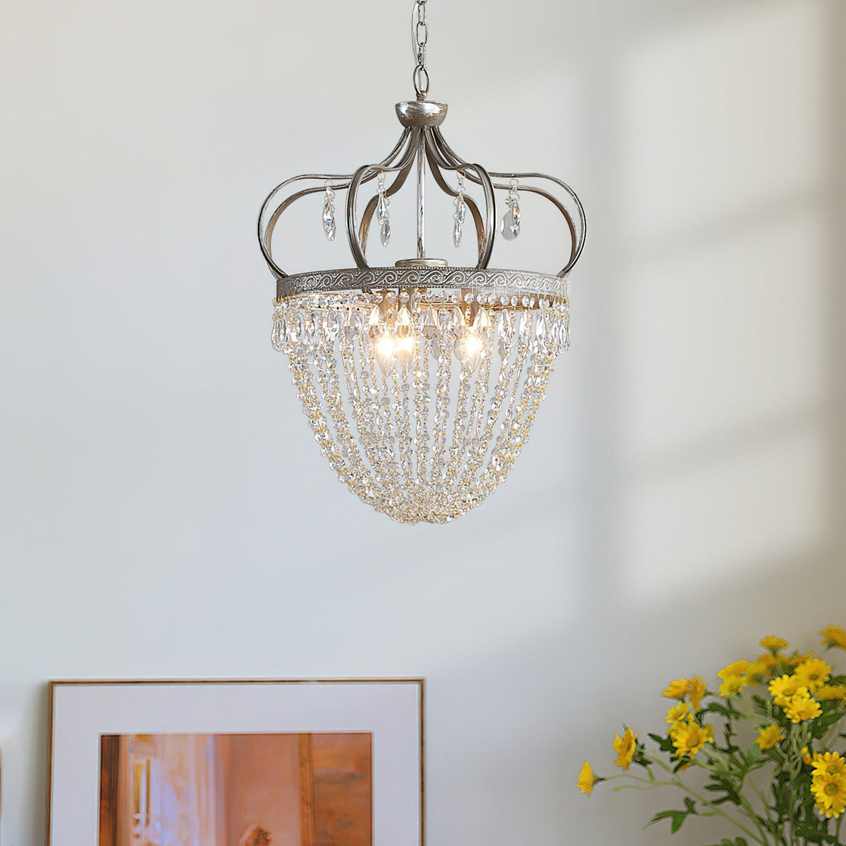 Abella candelabru cu Abajur din cristal în Formă de Lacrimă
