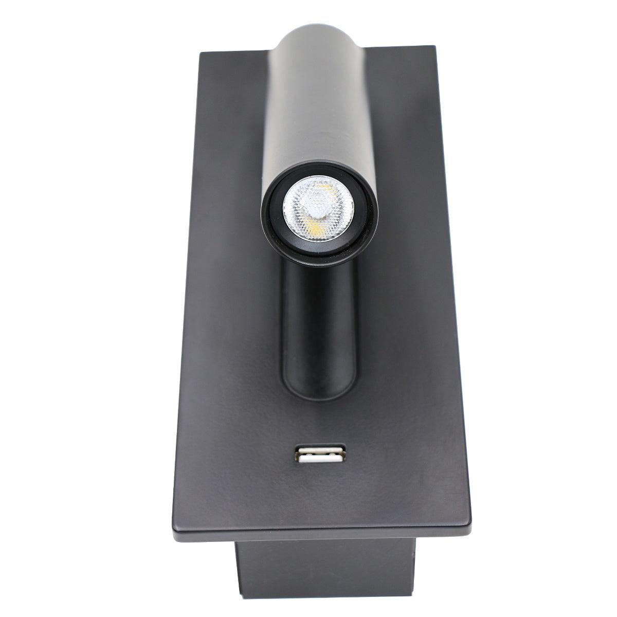 Sothis aplică de perete modernă minimalistă pentru pat USB negru