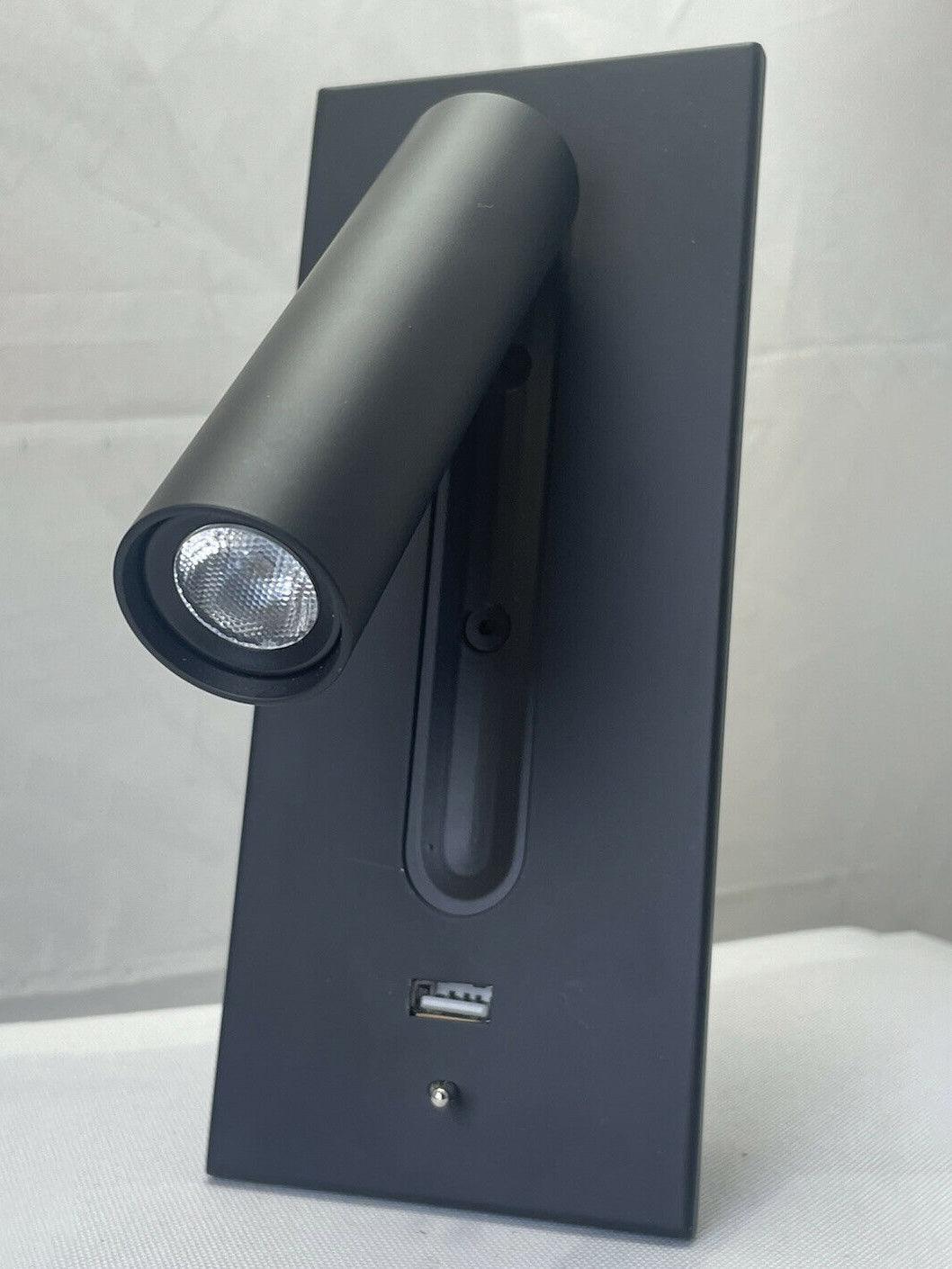 Sothis aplică de perete modernă minimalistă pentru pat USB negru