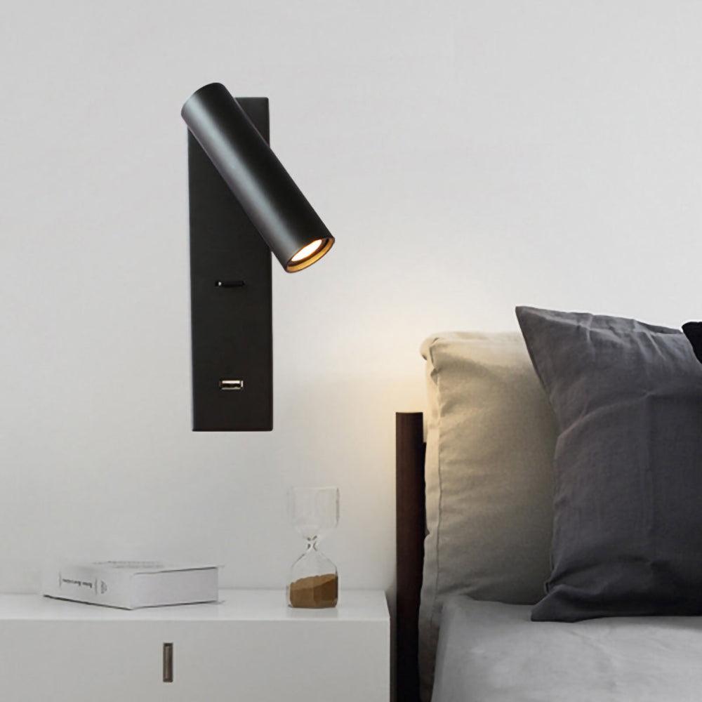 Sothis aplică de perete modernă minimalistă pentru pat USB negru