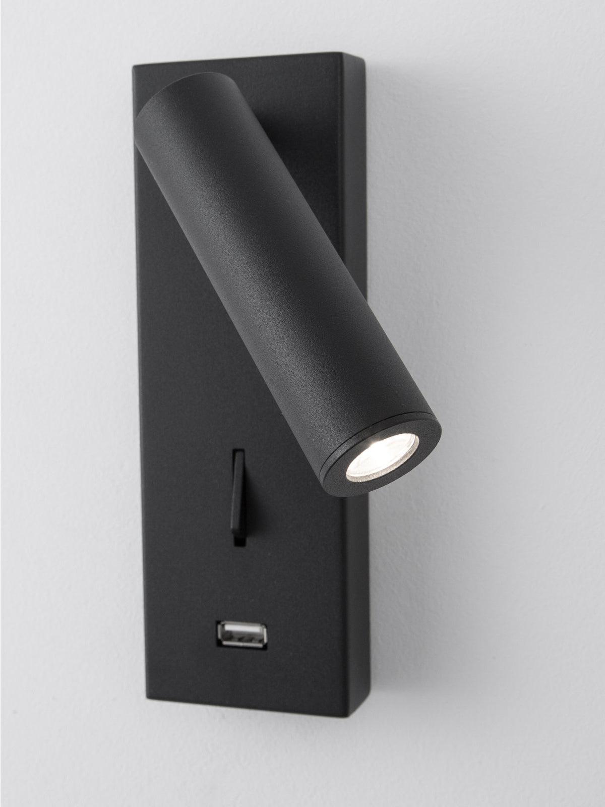 Sothis aplică de perete modernă minimalistă pentru pat USB negru