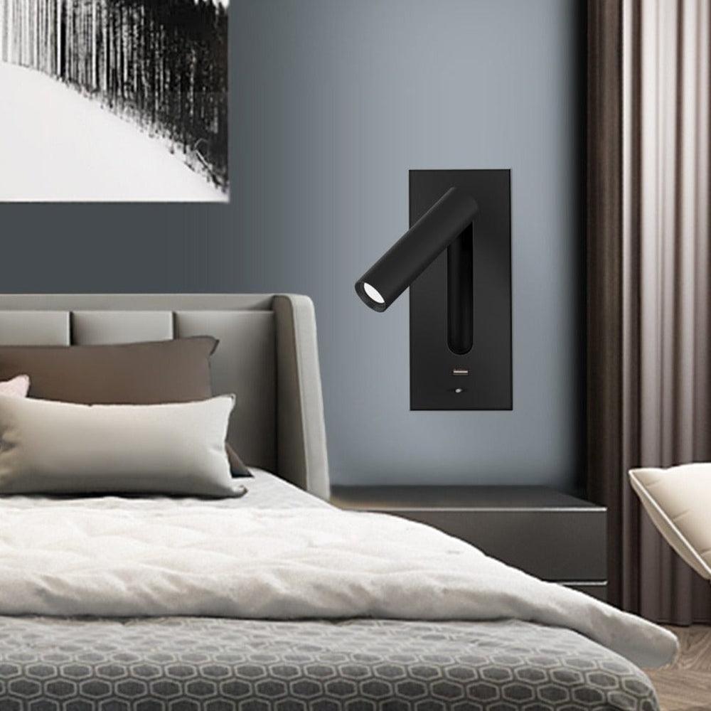 Sothis aplică de perete modernă minimalistă pentru pat USB negru