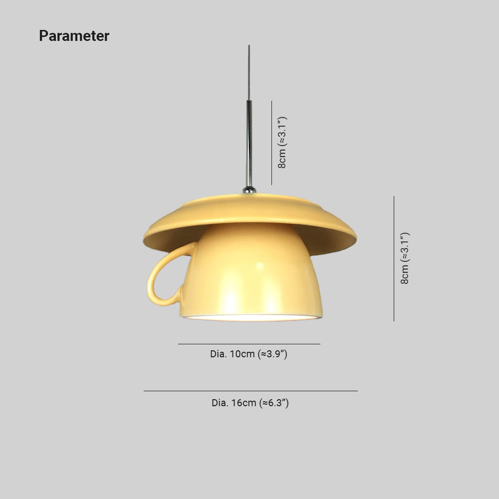 Valentina Pop Art Cup Ceramic LED lampă suspendată pentru living / Studiu / dormitor