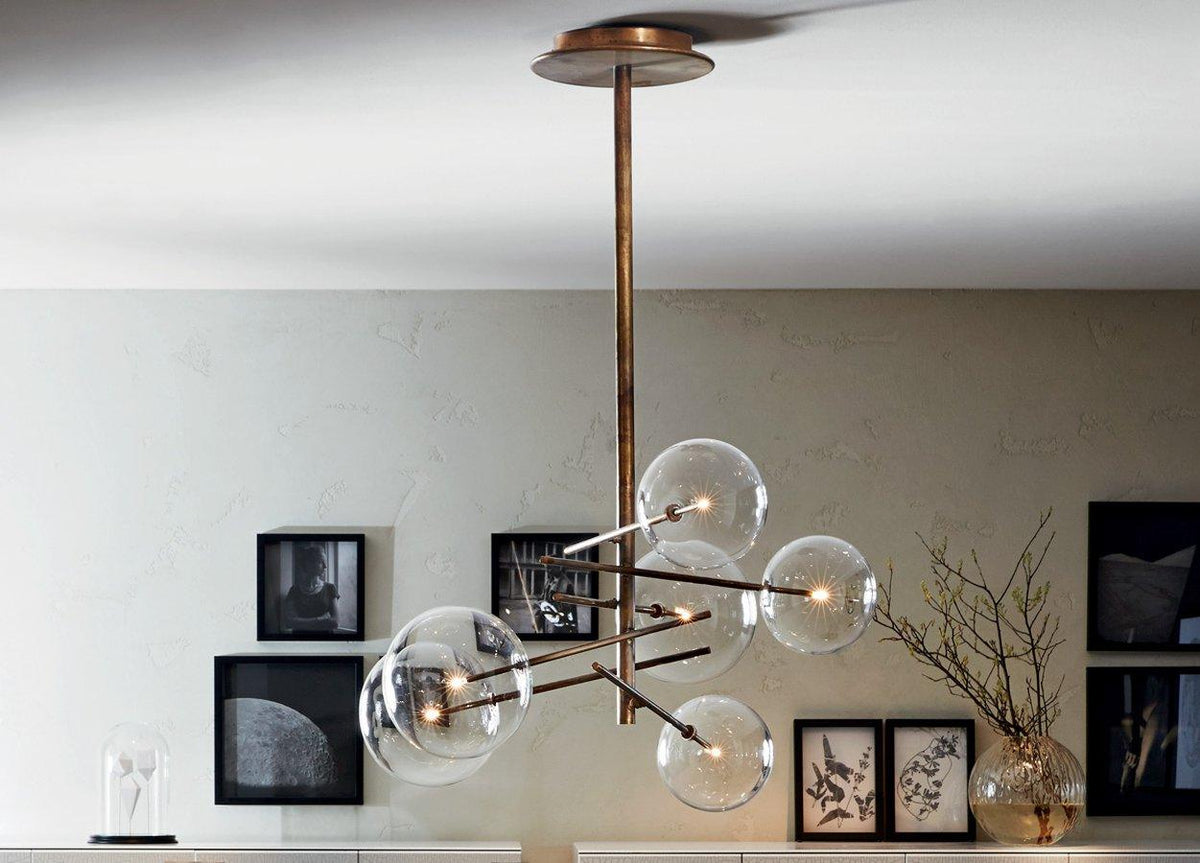 Aveno candelabru transparent din cristal, LED