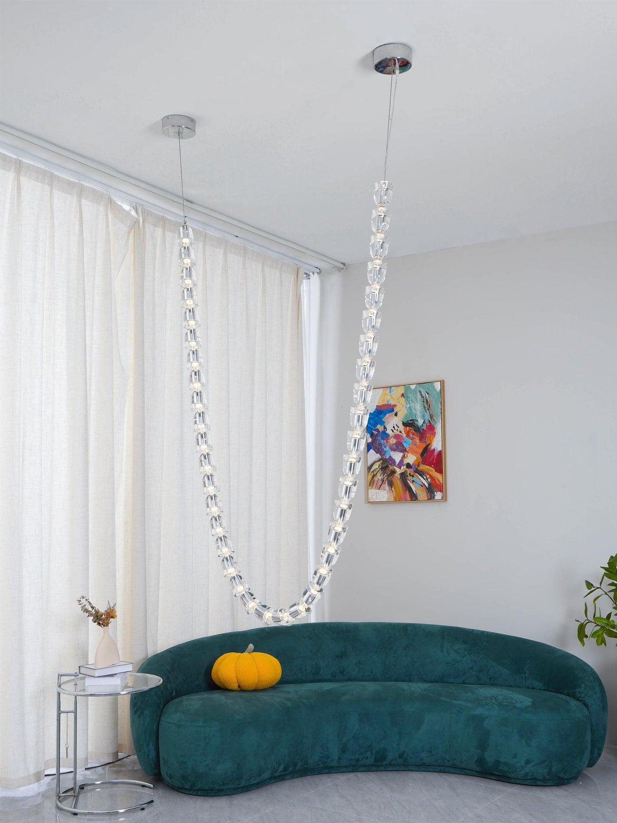 Nexus candelabru din cristal, cromat