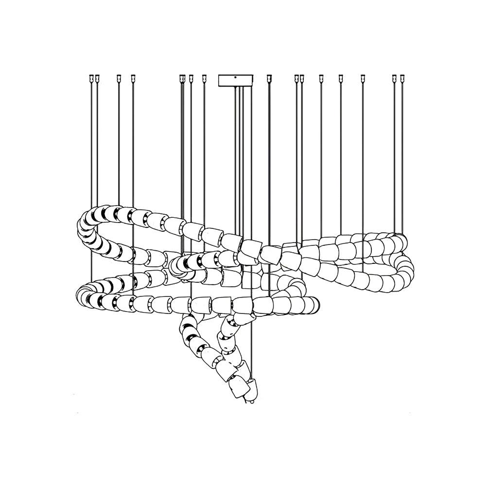 Nexus candelabru din cristal, cromat